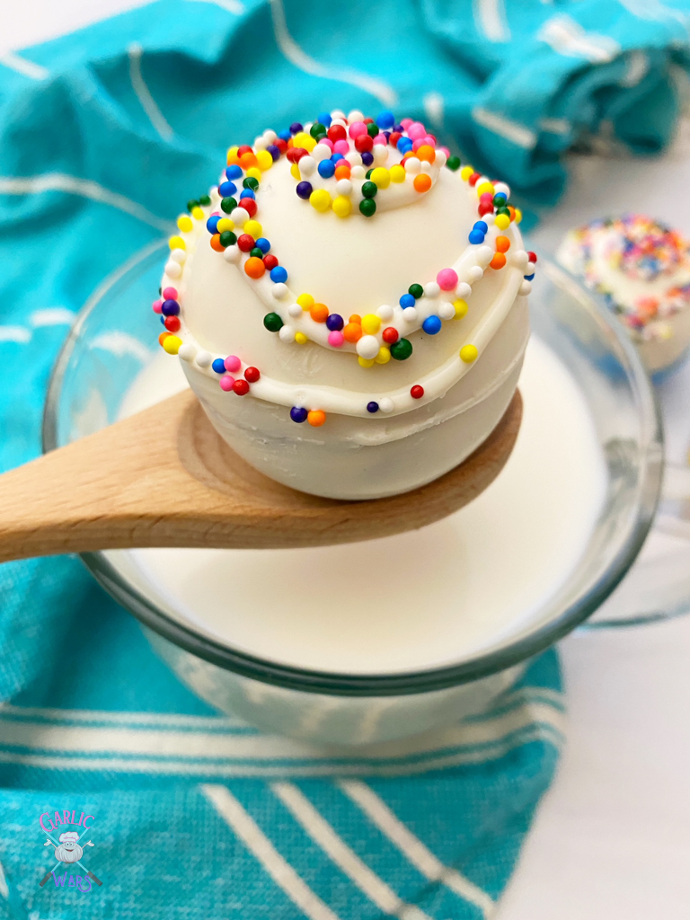 cappuccino bomb with sprinkles