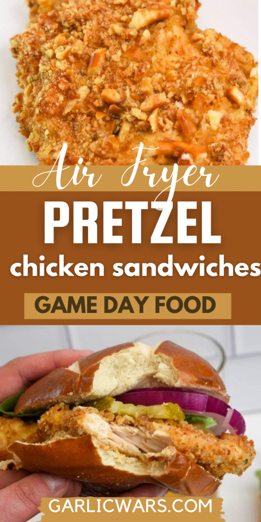 air fryer pretzel crusted chicken sandwich
