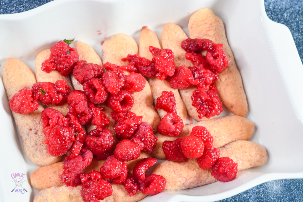 raspberries in pan
