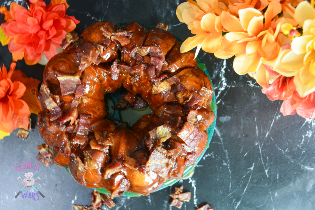 monkey bread overhead shot to show bacon pieces