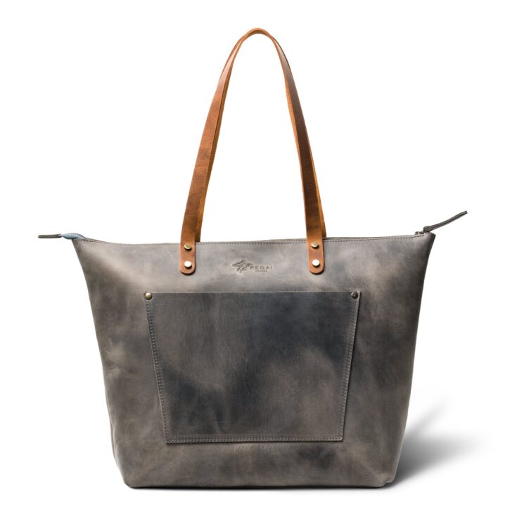 Image for LaSalle Rustic Leather Tote - Rock
