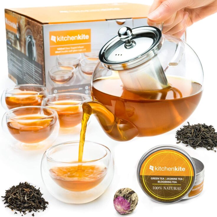 Image for Best Glass Teapot Set | 4 double wall cups | Tea Samples