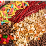pinterest pin for a movie night snack board