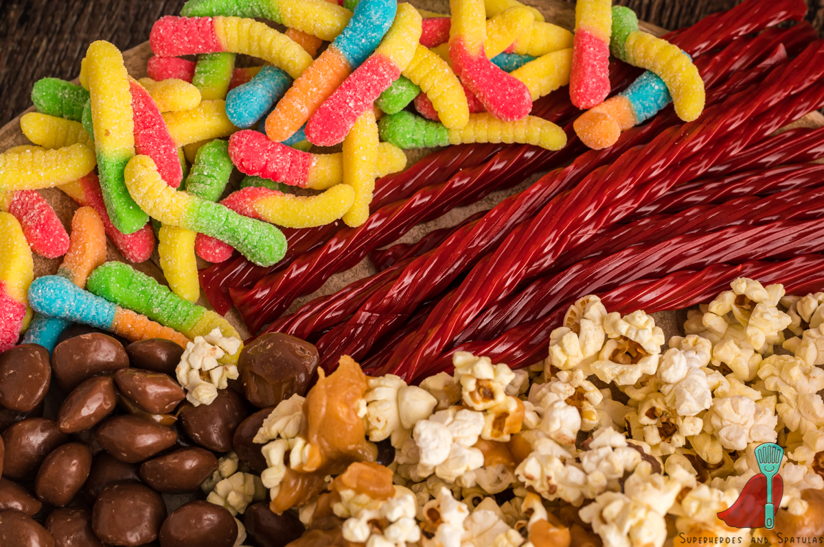 Movie Night Snacks Board - Superheroes and spatulas