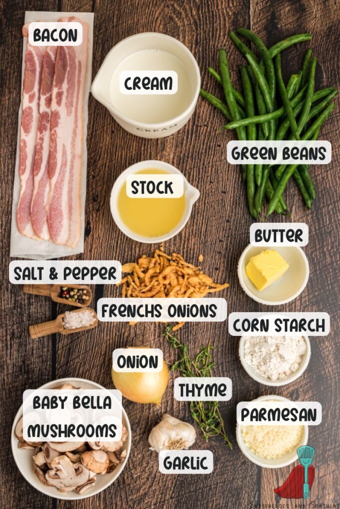 ingredients needed for green bean casserole with bacon