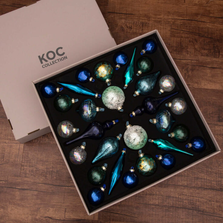 Image for Snowflake 30-Piece Glass Ornament Set (Blue) Limited Edition
