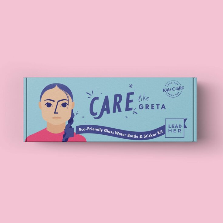 Image for Care Like Greta Eco-Friendly Glass Water Bottle & Sticker Kit