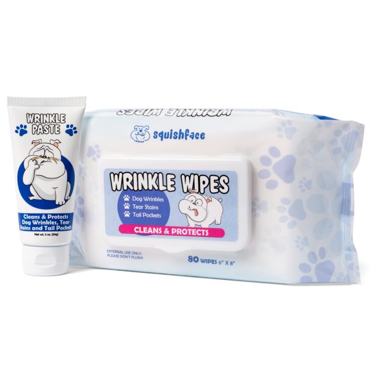 Image for Wrinkle Wipes & Paste Bundle - Best Selling Duo Cleans & Protects Dog Wrinkles, Tear Stains and Tail Pockets!