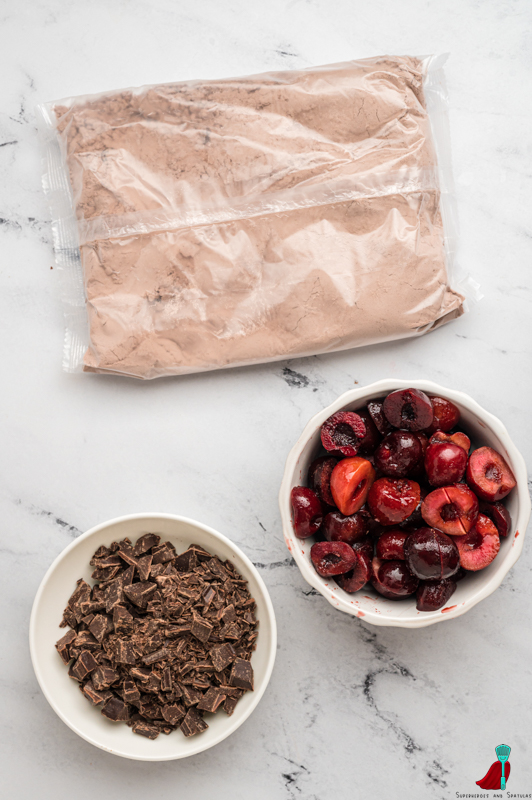 ingredients for Black Forest brownies