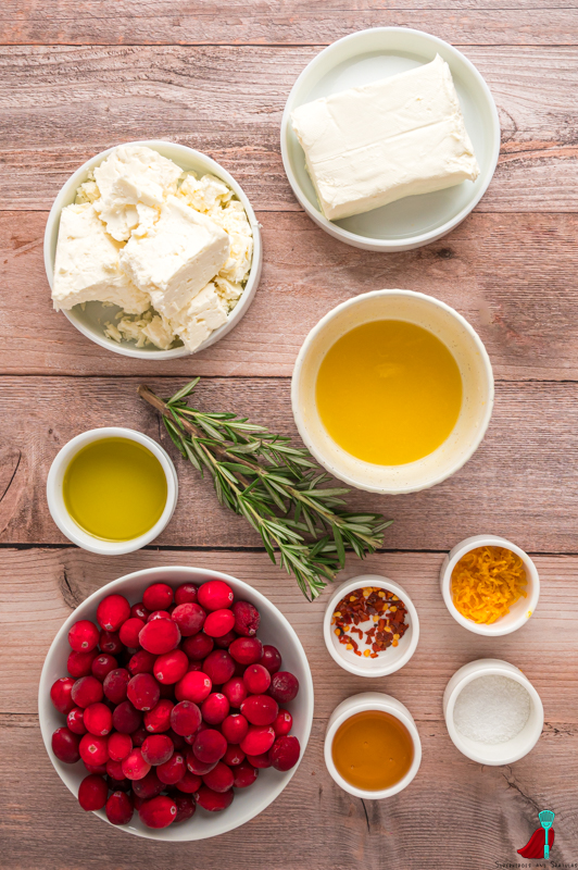 ingredients for cranberry whipped feta